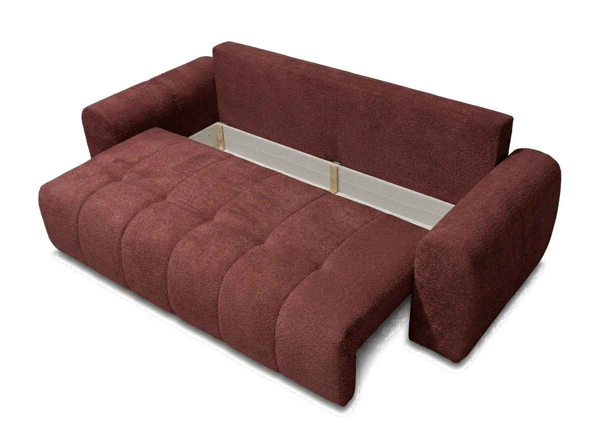 Sofa prosta 3-osobowa rozkładana ROXELANE tkanina bouclé