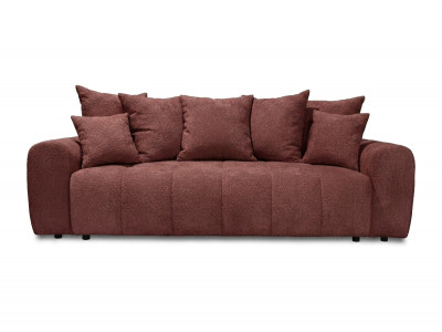 Canapé droit 3 places convertible ROXELANE tissu bouclette