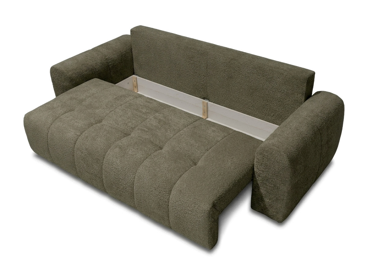 Sofa prosta 3-osobowa rozkładana ROXELANE tkanina bouclé