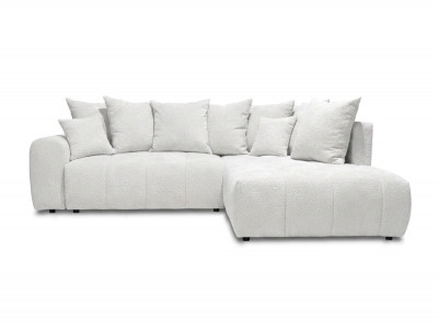 Canapé d'angle L convertible coffre ROXELANE tissu bouclette