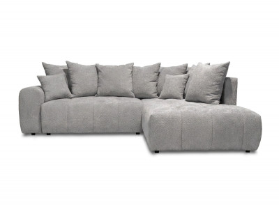 Canapé d'angle L convertible coffre ROXELANE tissu bouclette