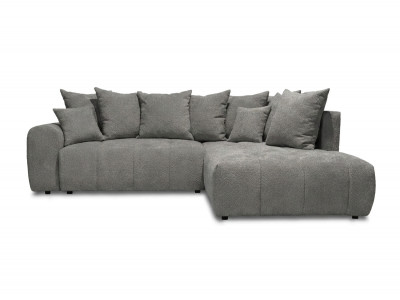 Canapé d'angle L convertible coffre ROXELANE tissu bouclette