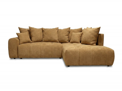 Canapé d'angle L convertible coffre ROXELANE tissu bouclette
