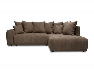 Canapé d'angle L convertible coffre ROXELANE tissu bouclette