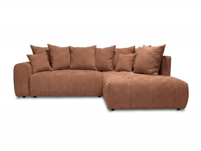 Canapé d'angle L convertible coffre ROXELANE tissu bouclette