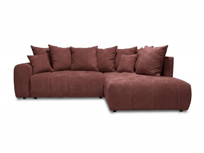 Canapé d'angle L convertible coffre ROXELANE tissu bouclette