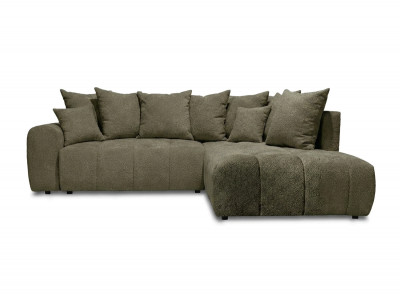 Canapé d'angle L convertible coffre ROXELANE tissu bouclette