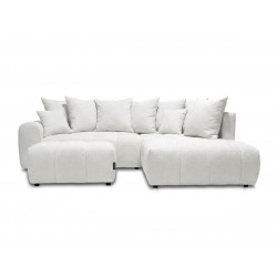 Angle L convertible coffre + pouf