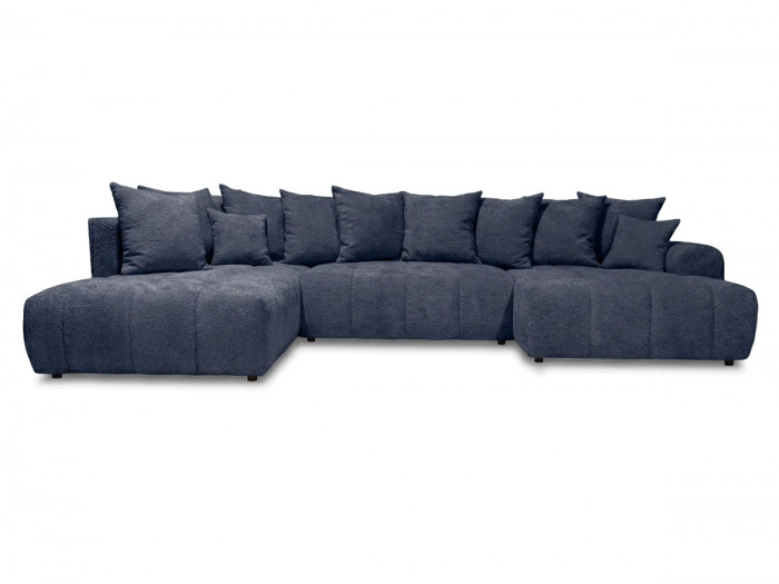 Canapé panoramique convertible ROXELANE tissu bouclette