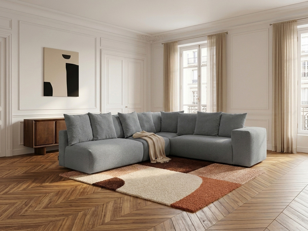 Canapé d'angle modulable VOLTAIRE gris foncé