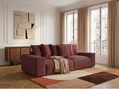 Canapé droit fixe 4 places VOLTAIRE tissu chiné