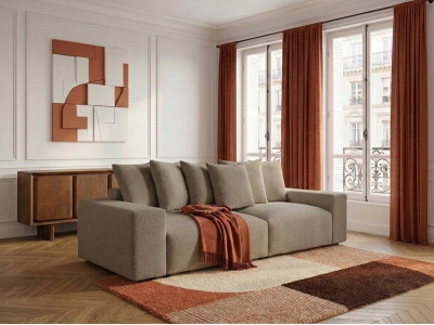 Canapé droit fixe 4 places VOLTAIRE tissu chiné