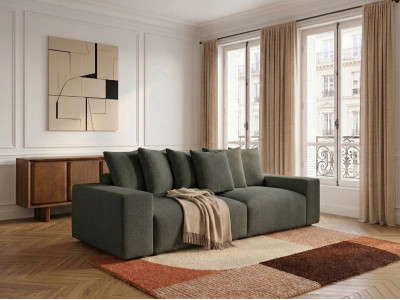 Canapé droit fixe 4 places VOLTAIRE tissu chiné
