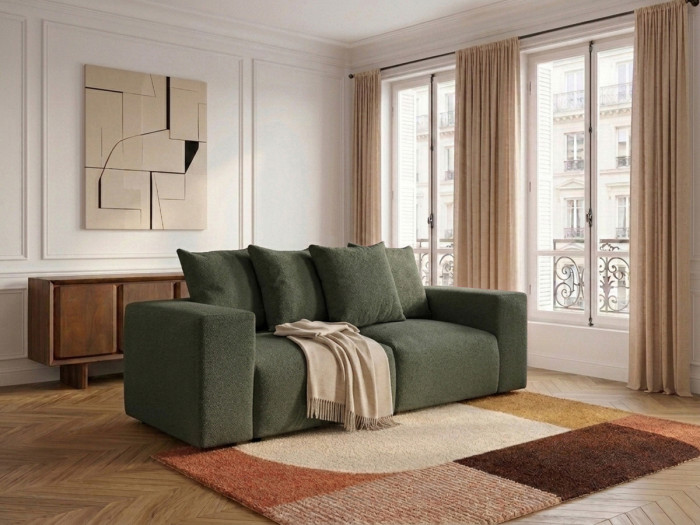 Canapé droit fixe modulable VOLTAIRE tissu chiné