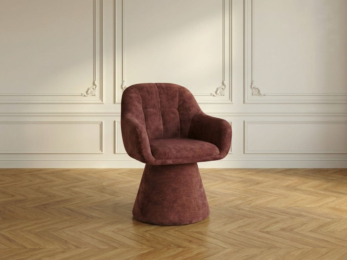 Chaise pivotante KIM tissu texturé