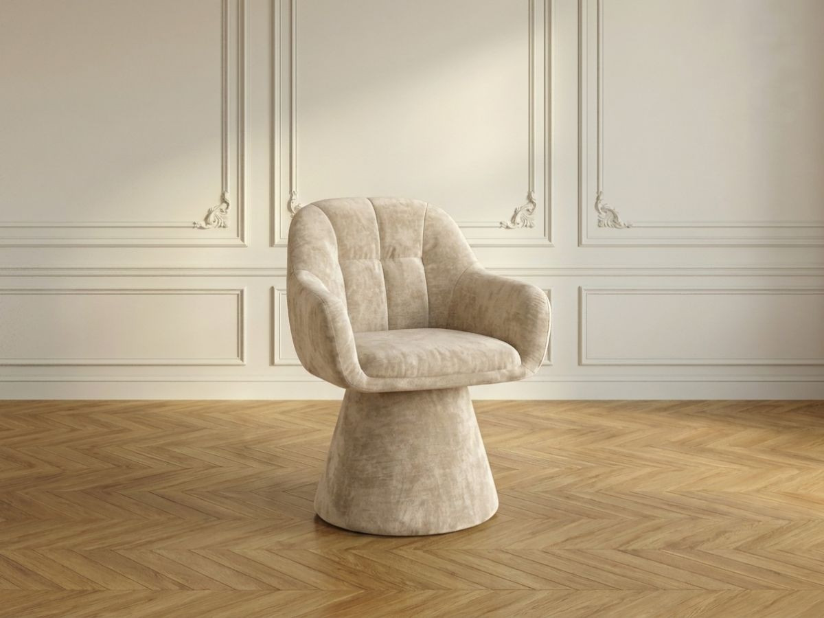 Chaise pivotante KIM tissu texturé