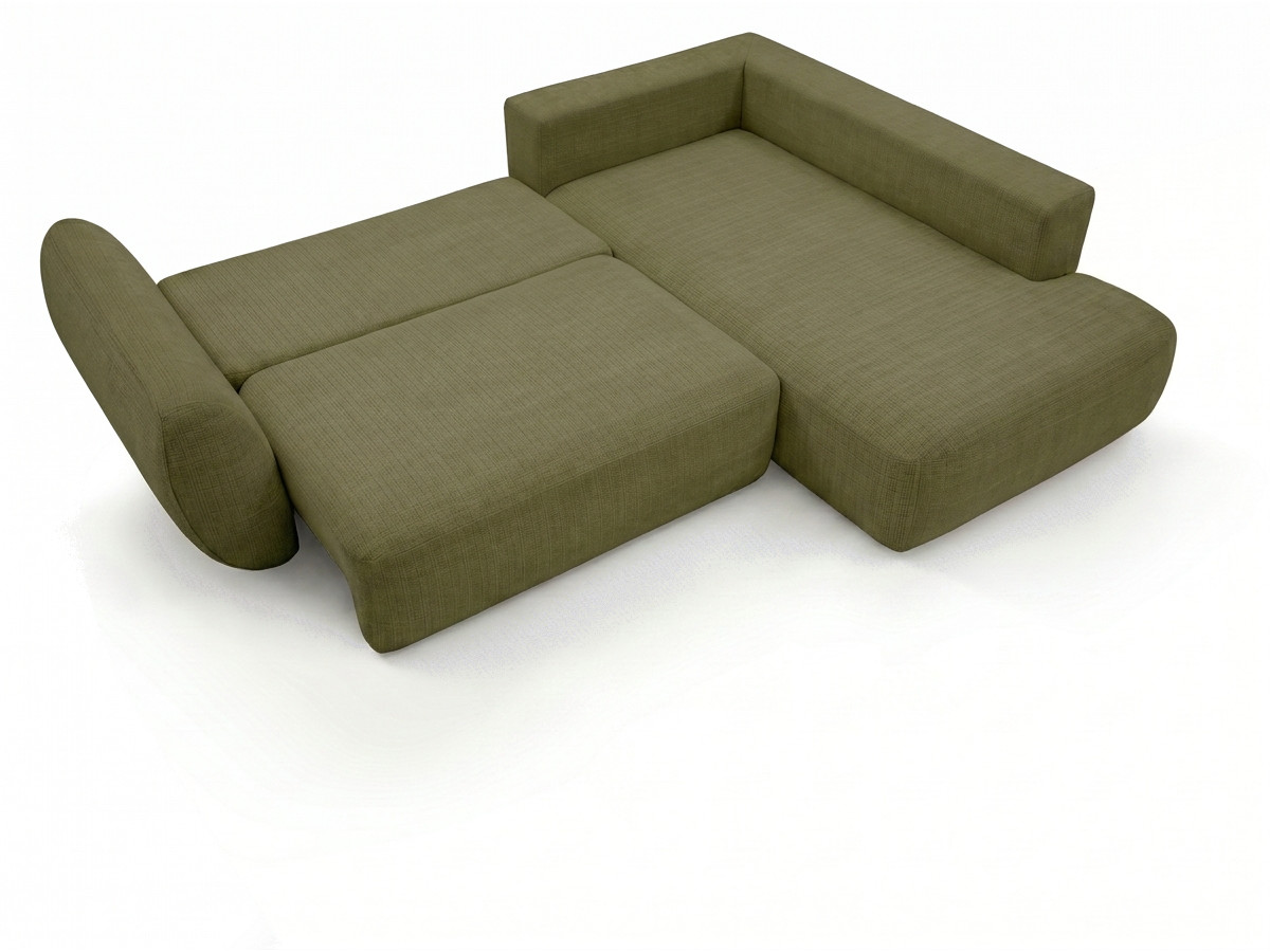 Sofa Moduł narożny L rozkładany z pojemnikiem DENISE tkanina strukturalna