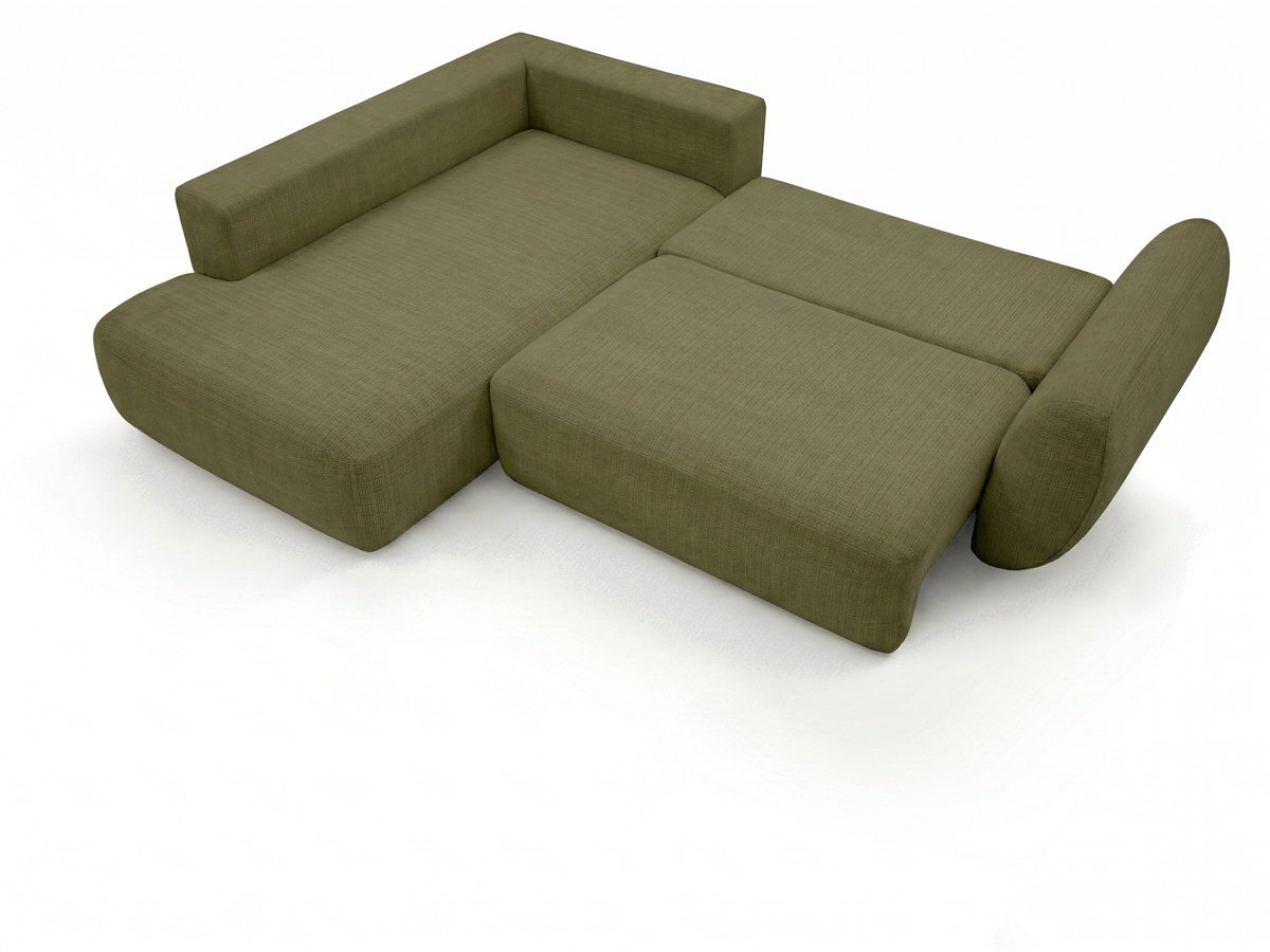 Sofa Moduł narożny L rozkładany z pojemnikiem DENISE tkanina strukturalna