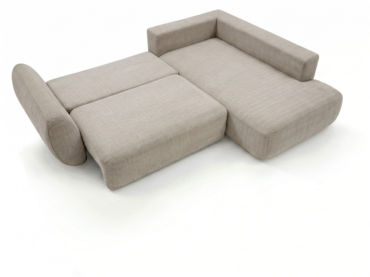 Sofa Moduł narożny L rozkładany z pojemnikiem DENISE tkanina strukturalna