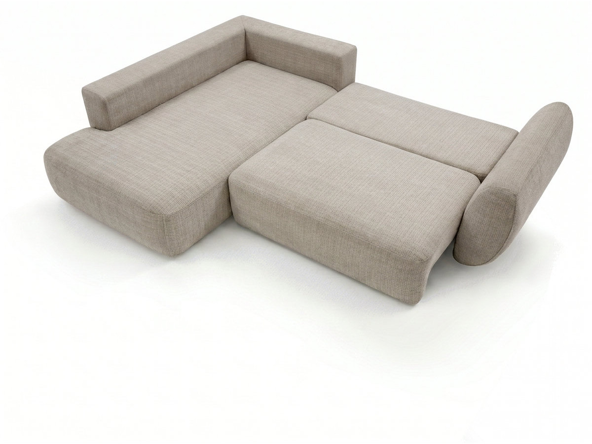 Sofa Moduł narożny L rozkładany z pojemnikiem DENISE tkanina strukturalna