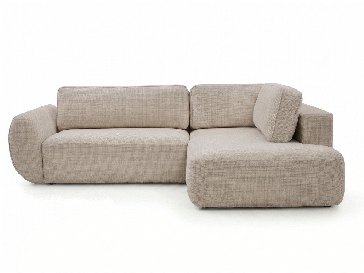Canapé angle L convertible coffre DENISE texturé beige — vue 3