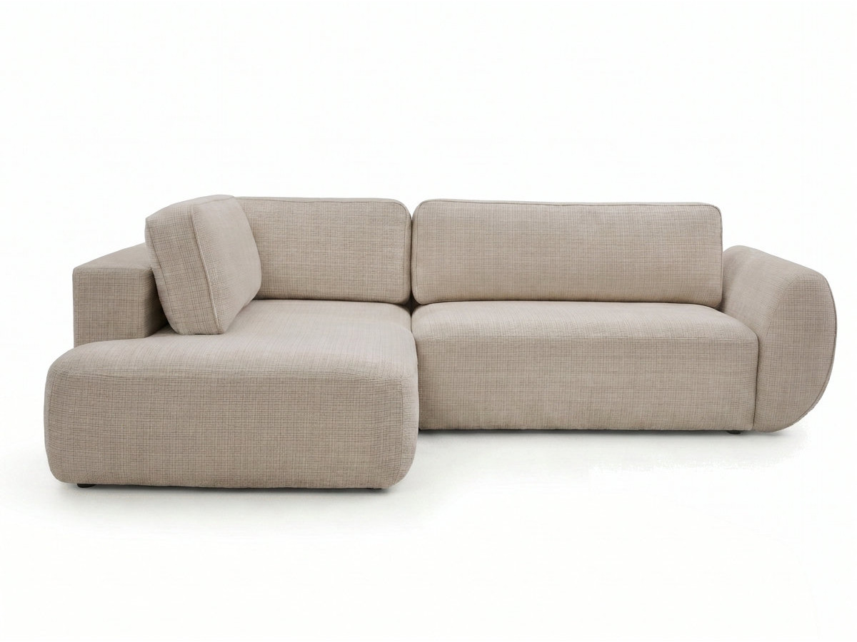 sofa moduł narożny l rozkładany z pojemnikiem denise tkanina strukturalna kolorowy beż