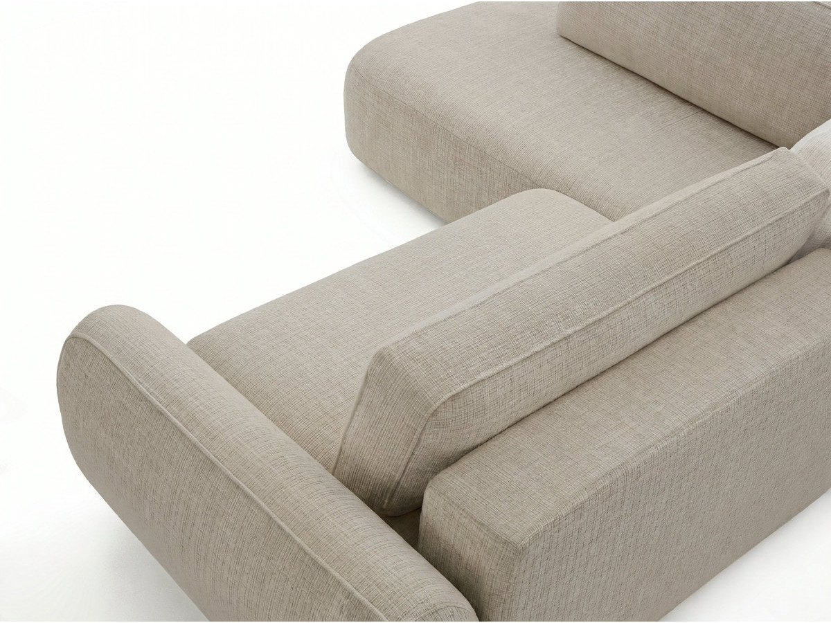 Sofa Moduł narożny L rozkładany z pojemnikiem DENISE tkanina strukturalna
