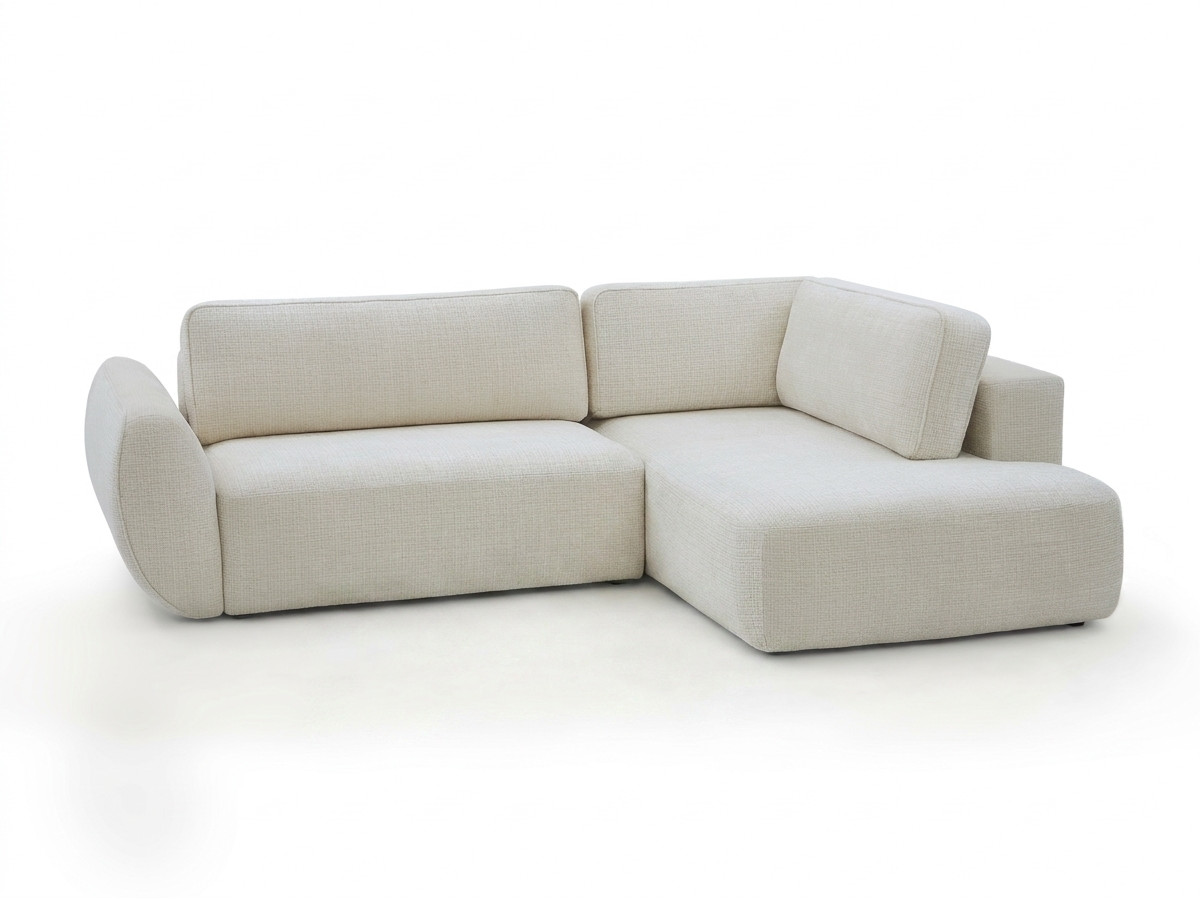 Sofa Moduł narożny L rozkładany z pojemnikiem DENISE tkanina strukturalna