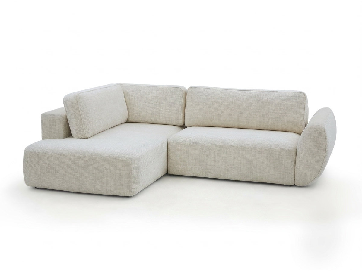 Sofa Moduł narożny L rozkładany z pojemnikiem DENISE tkanina strukturalna