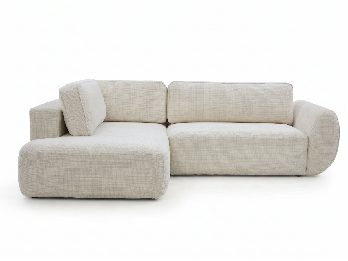 sofa moduł narożny l rozkładany z pojemnikiem denise tkanina strukturalna kolorowy biel