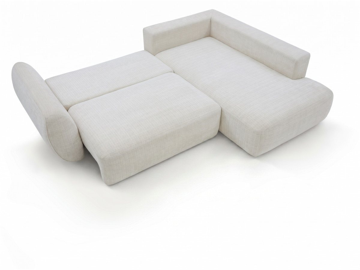 Sofa Moduł narożny L rozkładany z pojemnikiem DENISE tkanina strukturalna
