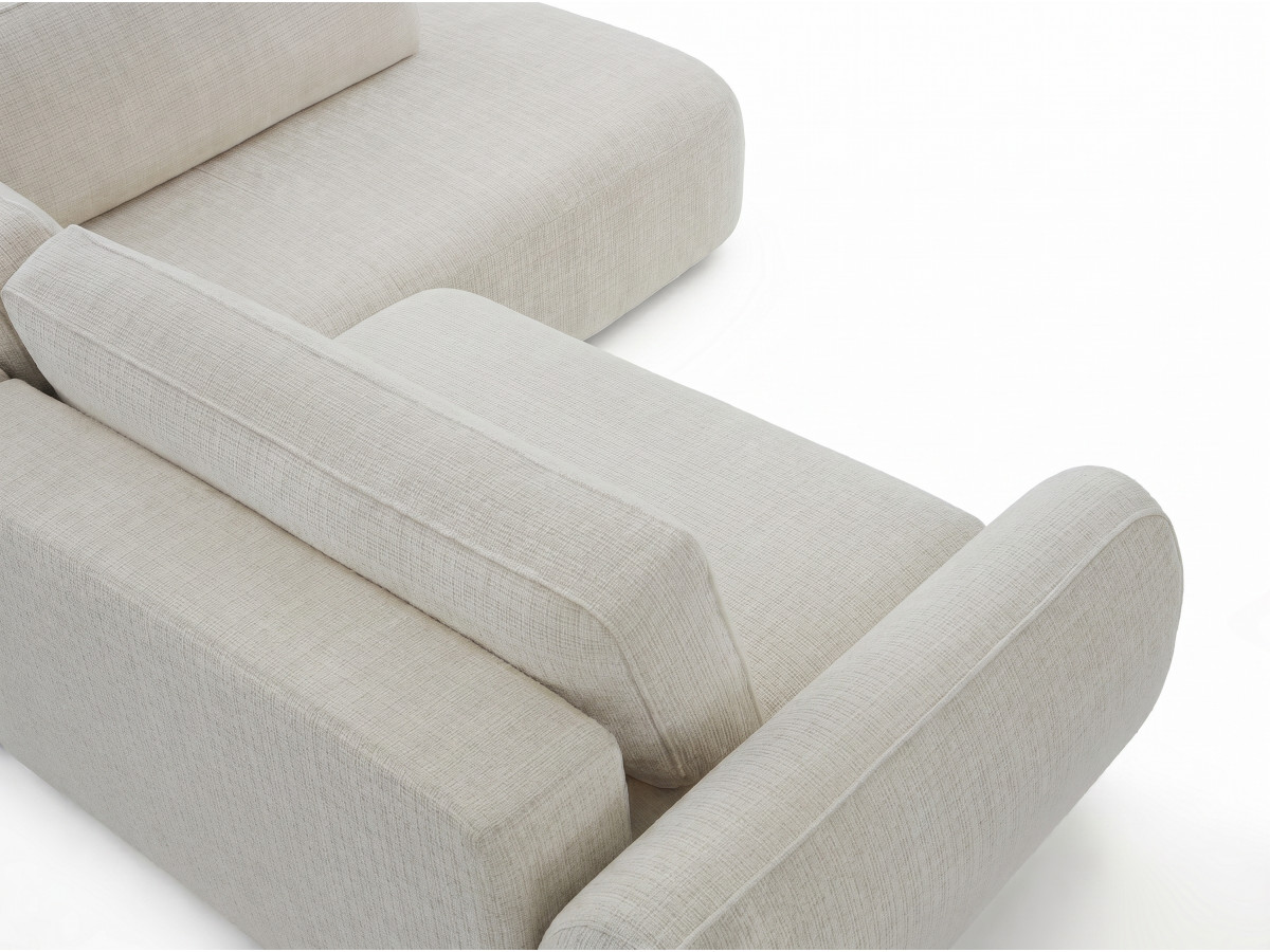 Sofa Moduł narożny L rozkładany z pojemnikiem DENISE tkanina strukturalna
