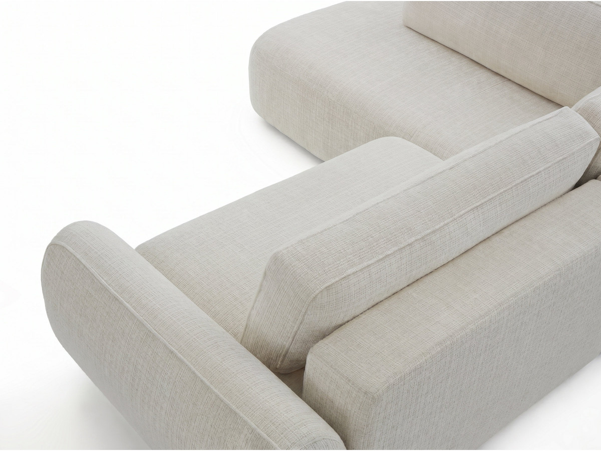 Sofa Moduł narożny L rozkładany z pojemnikiem DENISE tkanina strukturalna