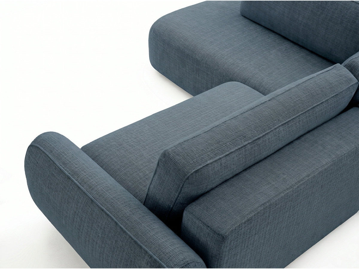 Sofa Moduł narożny L rozkładany z pojemnikiem DENISE tkanina strukturalna