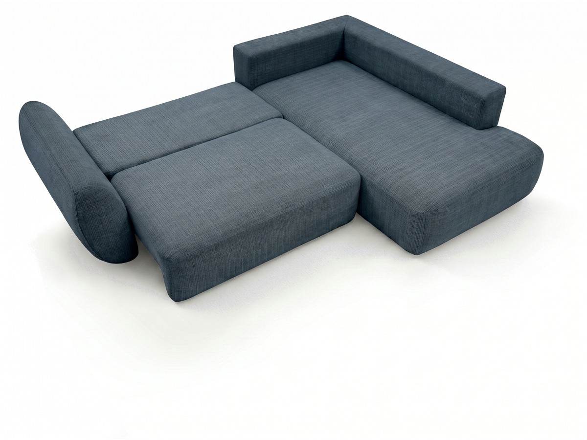 Sofa Moduł narożny L rozkładany z pojemnikiem DENISE tkanina strukturalna