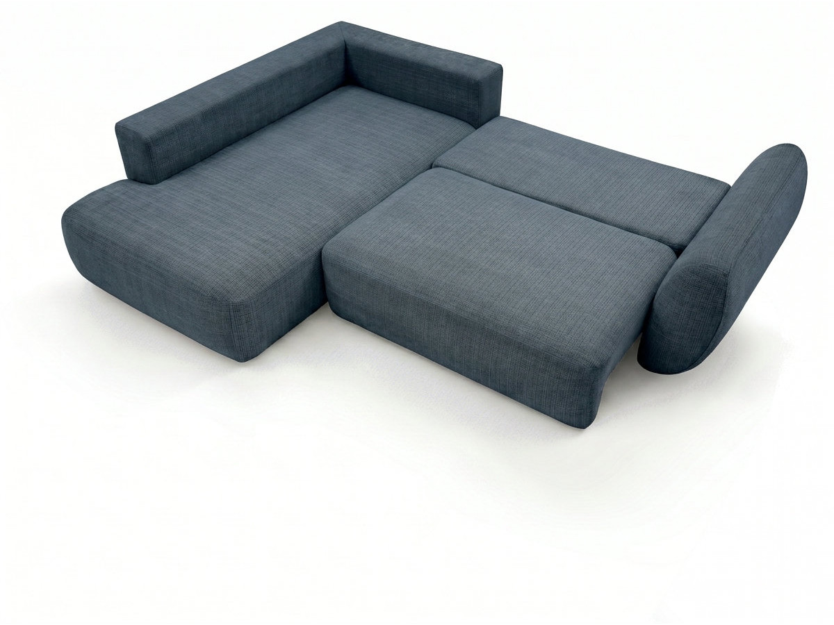 Sofa Moduł narożny L rozkładany z pojemnikiem DENISE tkanina strukturalna