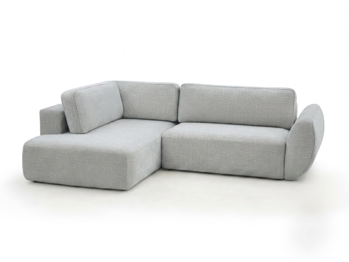 Sofa Moduł narożny L rozkładany z pojemnikiem DENISE tkanina strukturalna