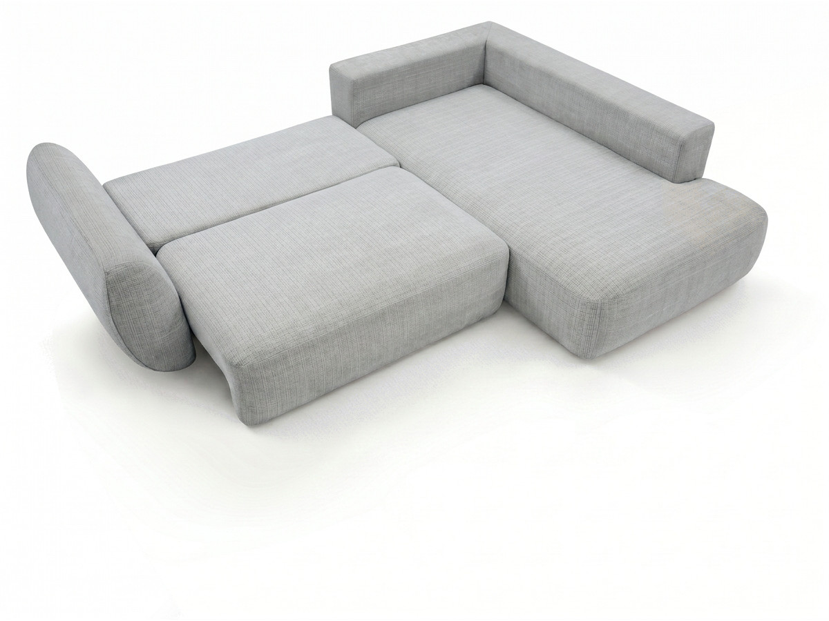 Sofa Moduł narożny L rozkładany z pojemnikiem DENISE tkanina strukturalna