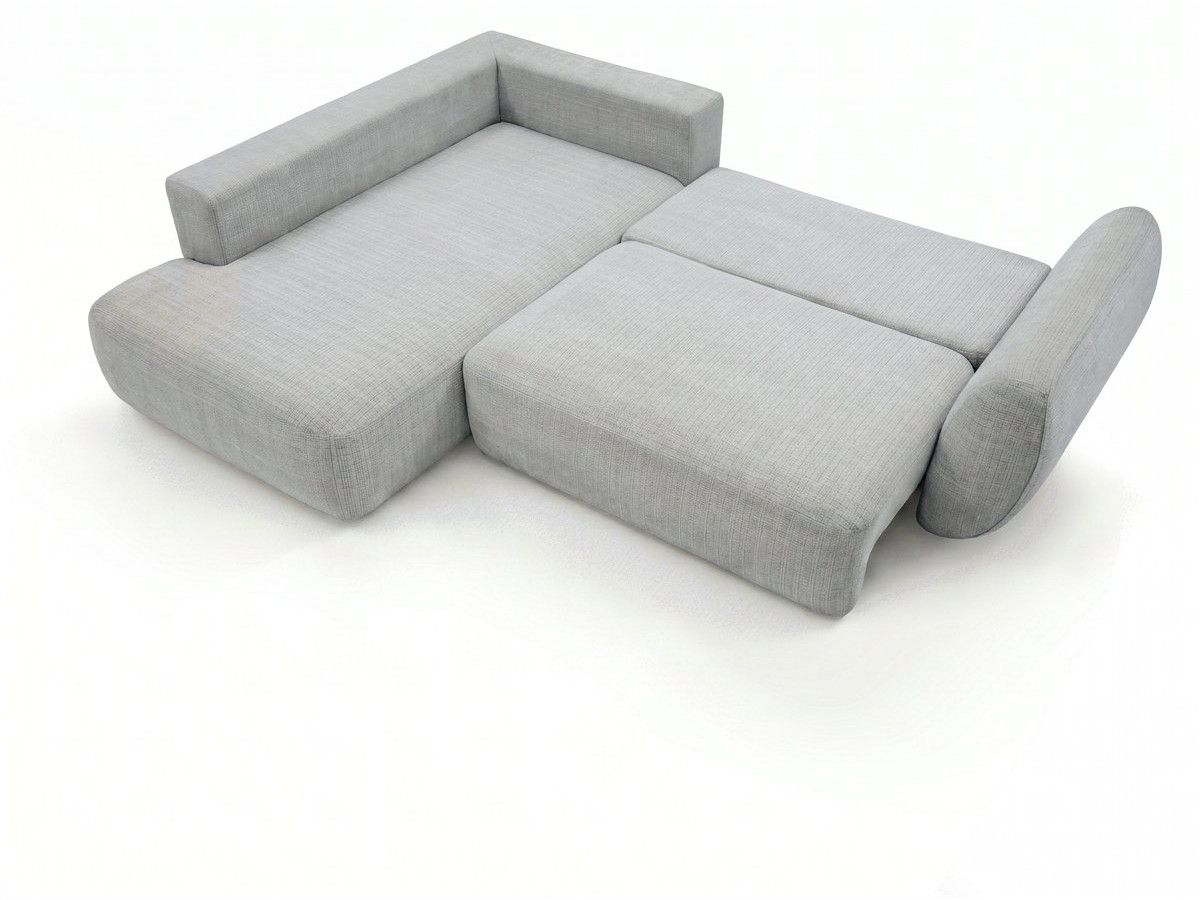Sofa Moduł narożny L rozkładany z pojemnikiem DENISE tkanina strukturalna