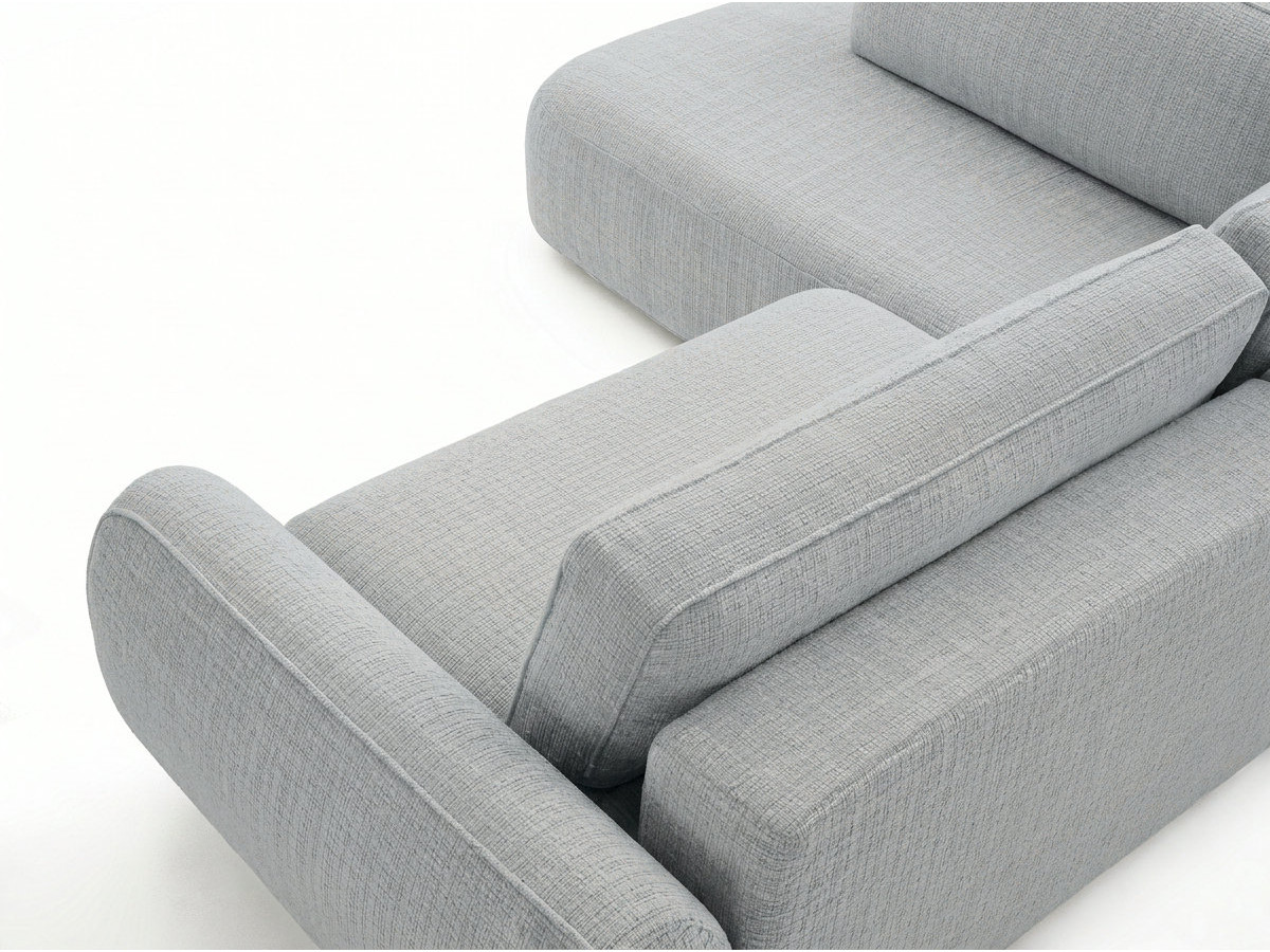 Sofa Moduł narożny L rozkładany z pojemnikiem DENISE tkanina strukturalna