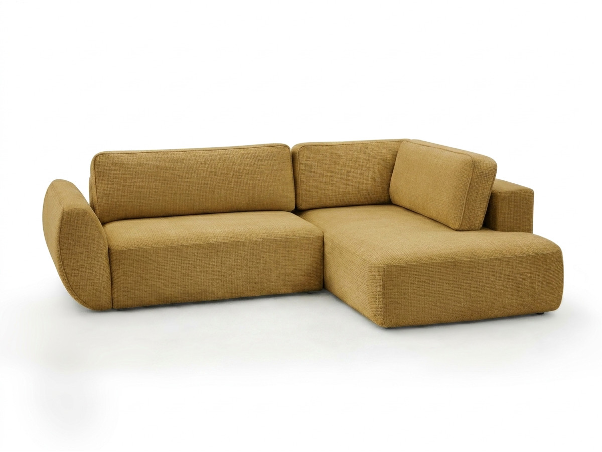 Sofa Moduł narożny L rozkładany z pojemnikiem DENISE tkanina strukturalna