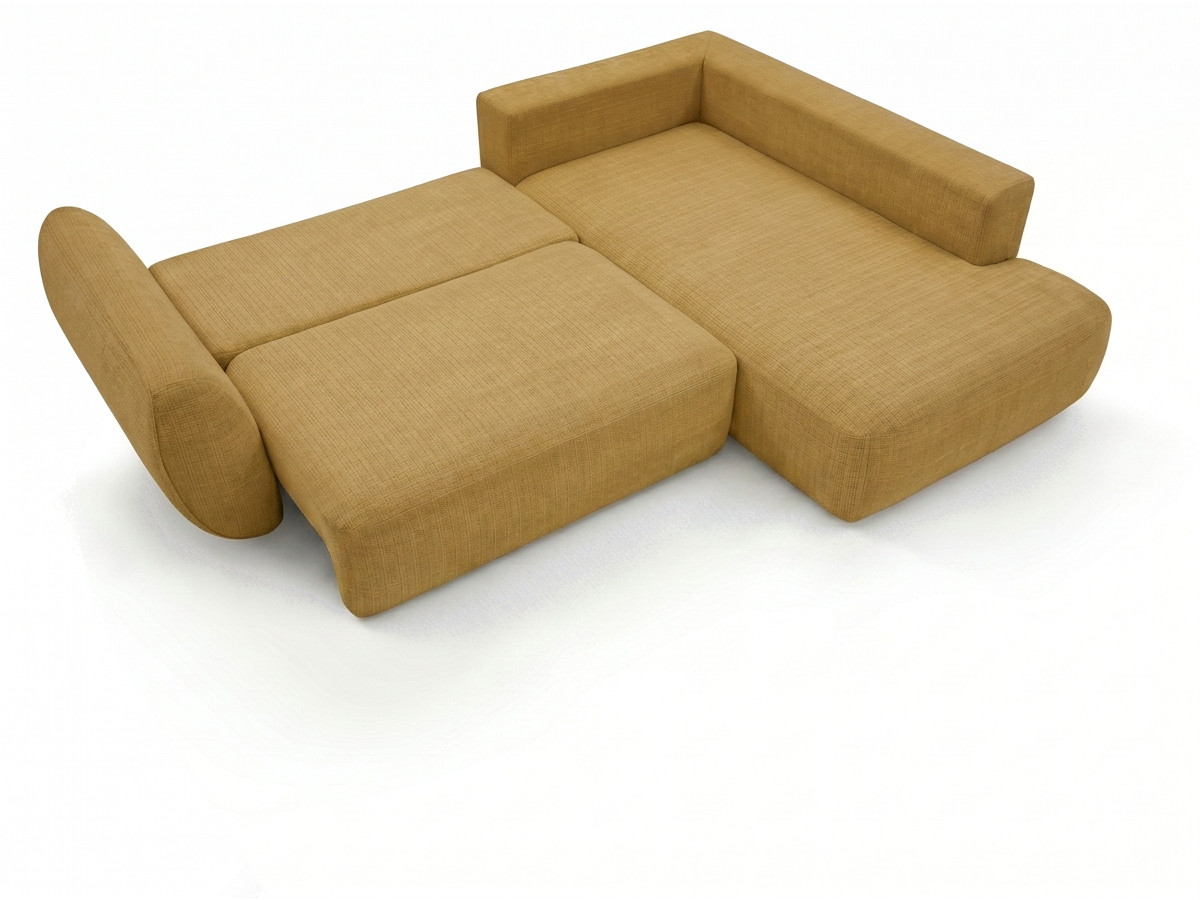Sofa Moduł narożny L rozkładany z pojemnikiem DENISE tkanina strukturalna