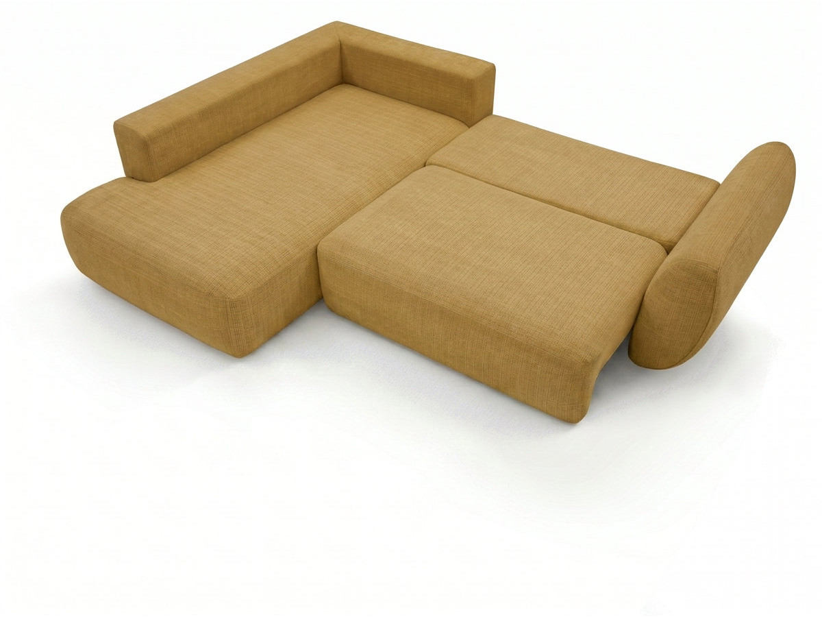Sofa Moduł narożny L rozkładany z pojemnikiem DENISE tkanina strukturalna