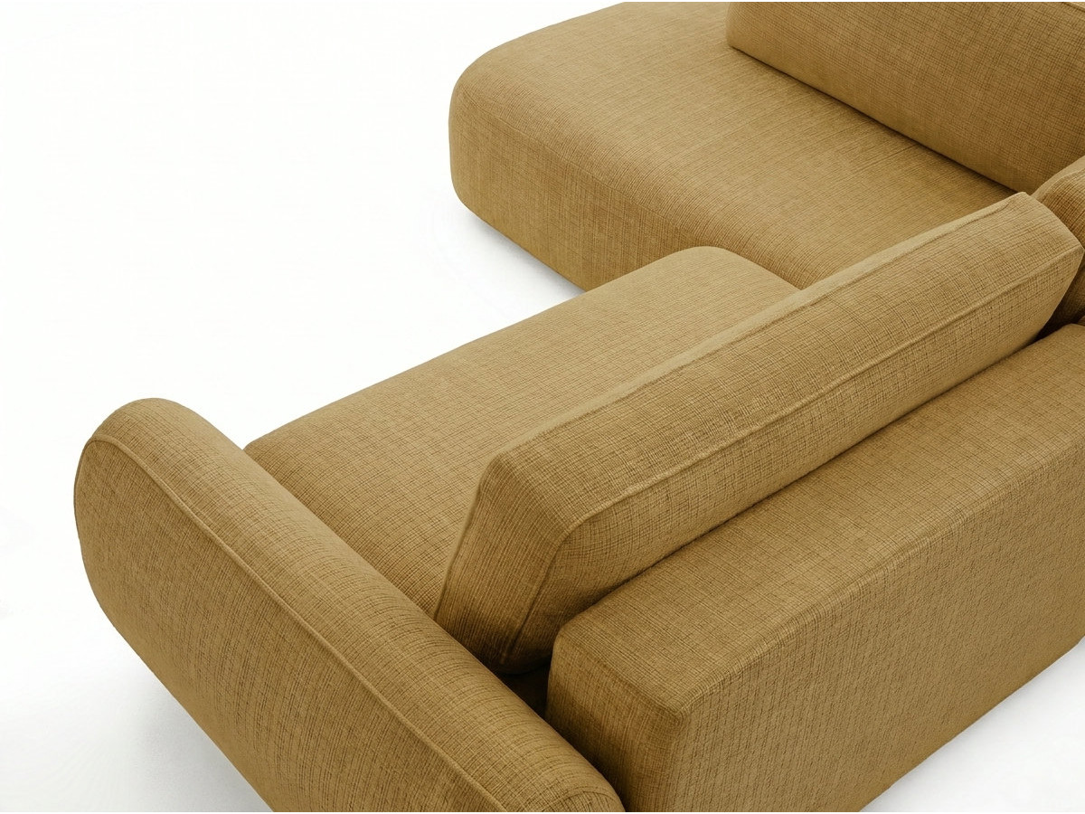 Sofa Moduł narożny L rozkładany z pojemnikiem DENISE tkanina strukturalna