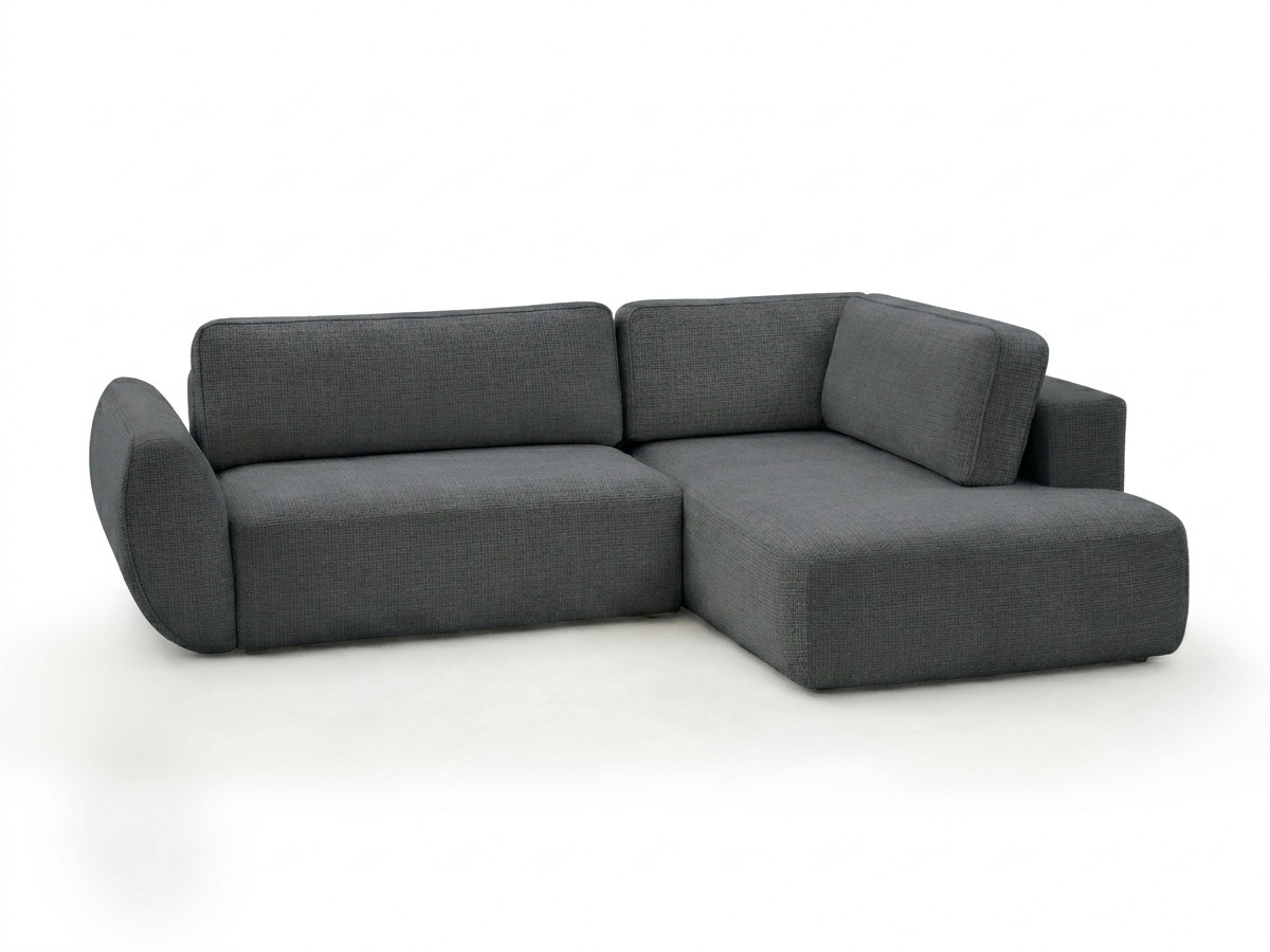 Sofa Moduł narożny L rozkładany z pojemnikiem DENISE tkanina strukturalna