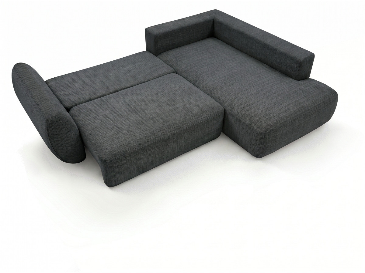 Sofa Moduł narożny L rozkładany z pojemnikiem DENISE tkanina strukturalna