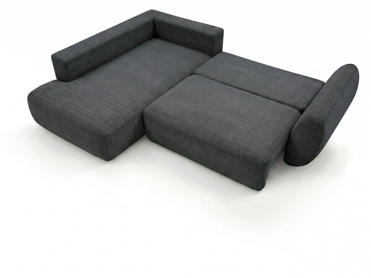 Sofa Moduł narożny L rozkładany z pojemnikiem DENISE tkanina strukturalna