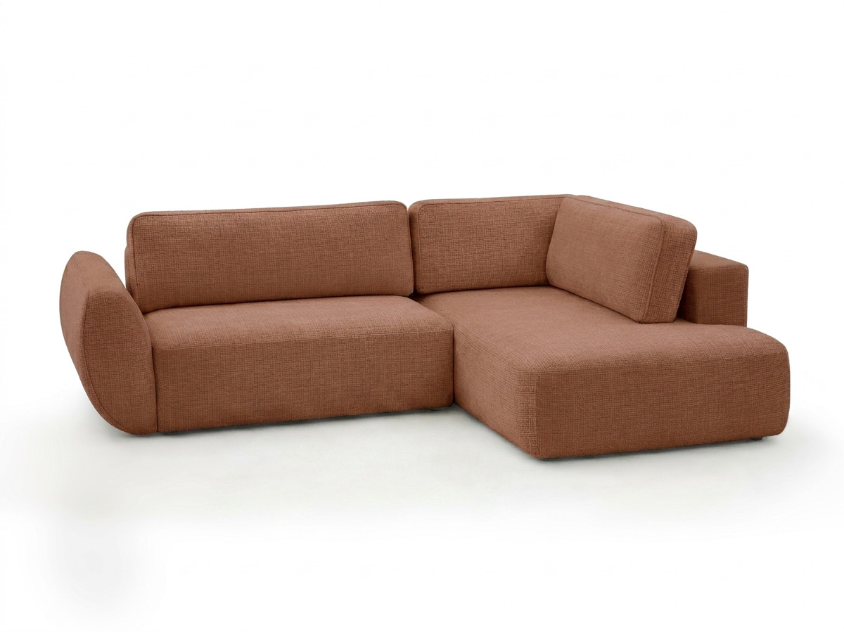 Sofa Moduł narożny L rozkładany z pojemnikiem DENISE tkanina strukturalna
