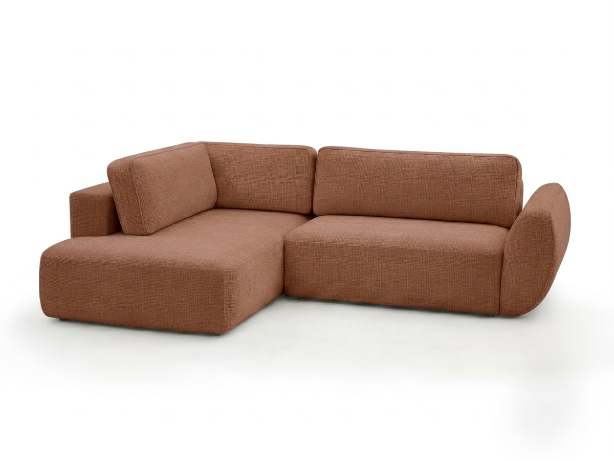 Sofa Moduł narożny L rozkładany z pojemnikiem DENISE tkanina strukturalna