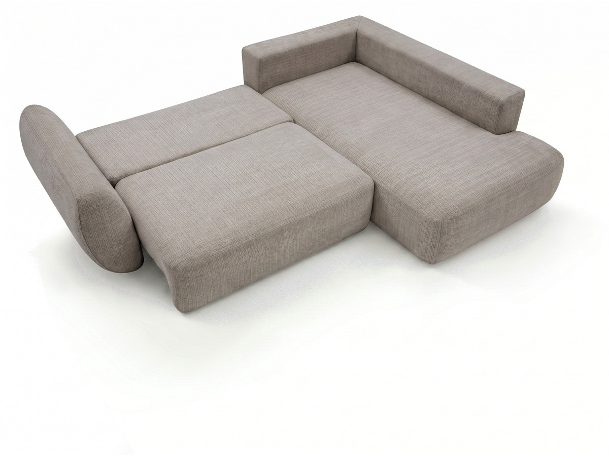 Sofa Moduł narożny L rozkładany z pojemnikiem DENISE tkanina strukturalna